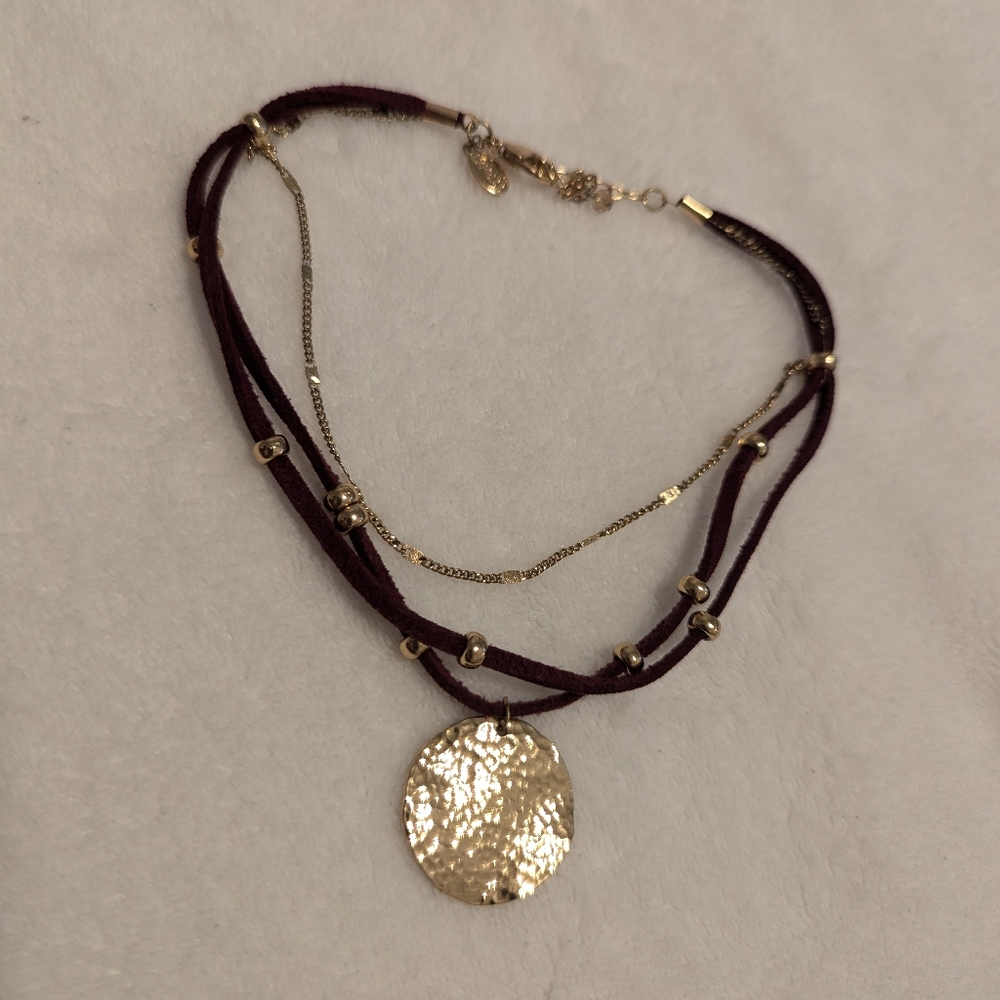 Express- Gold Pendant Layered Necklace